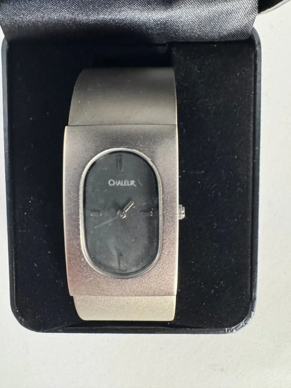 Chaleur Mens Black And Gold Tone Wrist Watch In Presentation Box